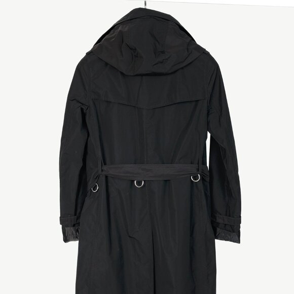 Burberry Kensington Black Taffeta Double-Breasted Trench Coat - Picture 3 of 16